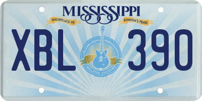 MS license plate XBL390