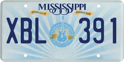 MS license plate XBL391