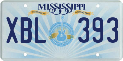 MS license plate XBL393