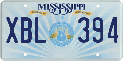 MS license plate XBL394
