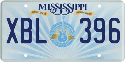 MS license plate XBL396