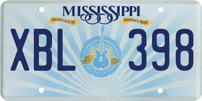 MS license plate XBL398