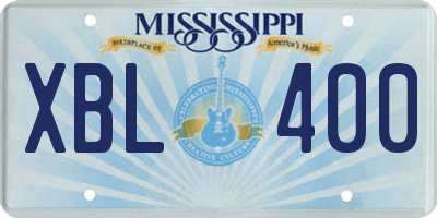 MS license plate XBL400