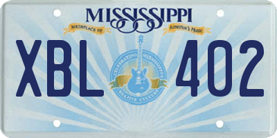MS license plate XBL402