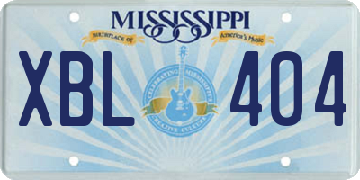 MS license plate XBL404