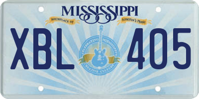 MS license plate XBL405