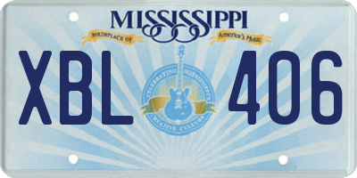 MS license plate XBL406