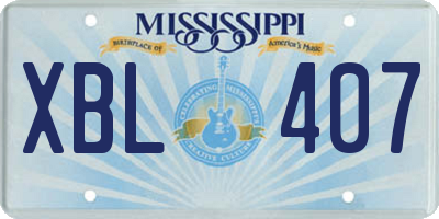 MS license plate XBL407