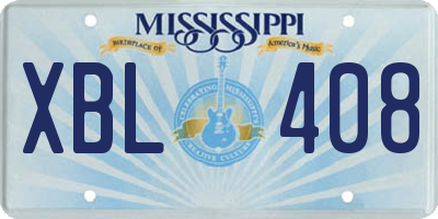 MS license plate XBL408