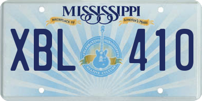 MS license plate XBL410
