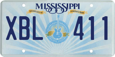 MS license plate XBL411