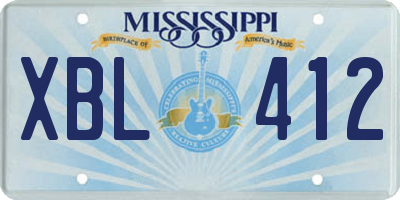 MS license plate XBL412