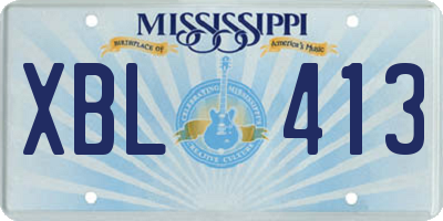 MS license plate XBL413