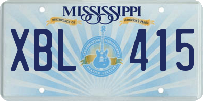 MS license plate XBL415