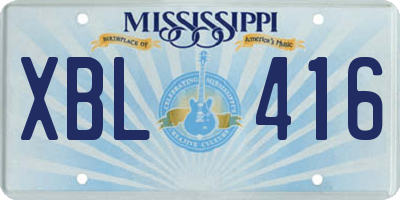 MS license plate XBL416