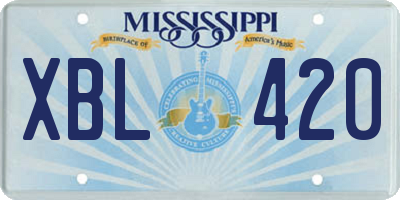 MS license plate XBL420