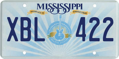 MS license plate XBL422