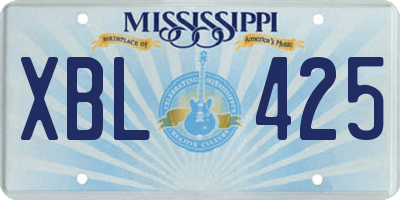 MS license plate XBL425