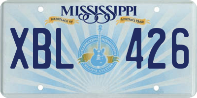 MS license plate XBL426