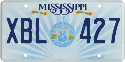 MS license plate XBL427