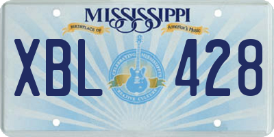 MS license plate XBL428