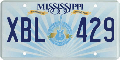 MS license plate XBL429