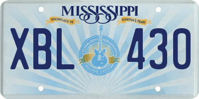 MS license plate XBL430