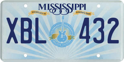 MS license plate XBL432