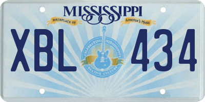 MS license plate XBL434