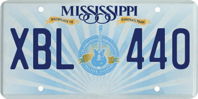 MS license plate XBL440