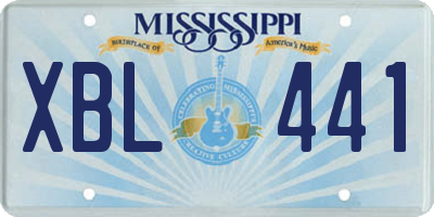 MS license plate XBL441