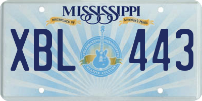 MS license plate XBL443