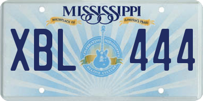 MS license plate XBL444
