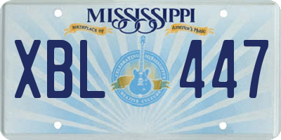 MS license plate XBL447
