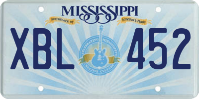 MS license plate XBL452