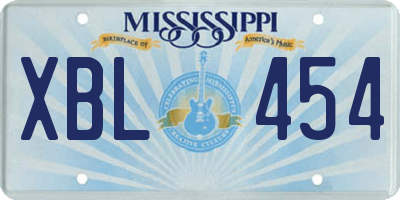MS license plate XBL454