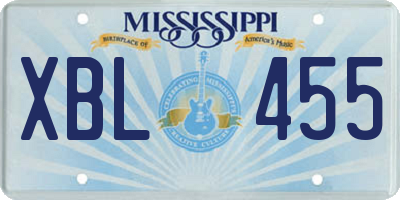 MS license plate XBL455