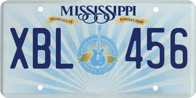 MS license plate XBL456