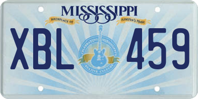 MS license plate XBL459