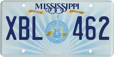 MS license plate XBL462