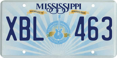 MS license plate XBL463