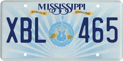 MS license plate XBL465