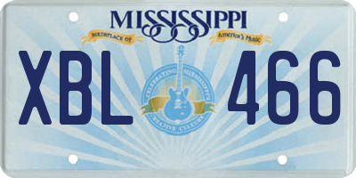 MS license plate XBL466