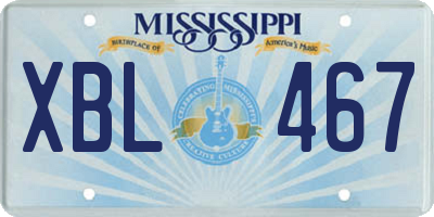 MS license plate XBL467