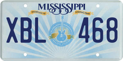 MS license plate XBL468