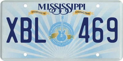 MS license plate XBL469