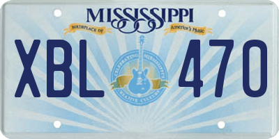 MS license plate XBL470