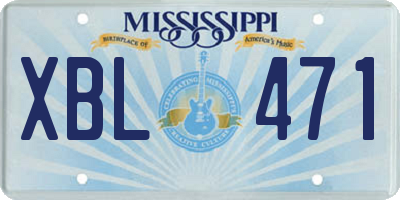 MS license plate XBL471