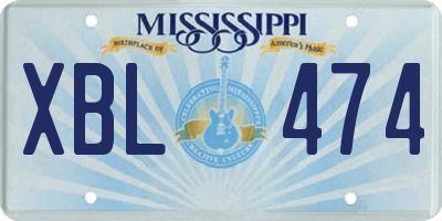 MS license plate XBL474