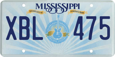 MS license plate XBL475
